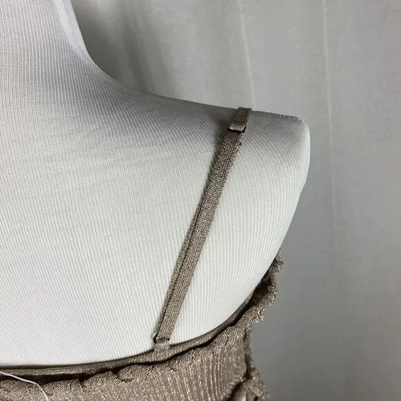 NWT MISA Women's Medium Skye Dress Platinum Rose Bodycon Cutout Boho Metallic - Picture 9 of 16